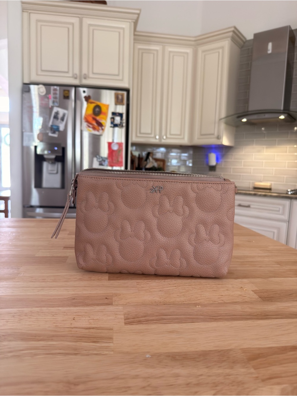 Freshly Picked Minnie Mouse Quilted Leather Zip Pouch